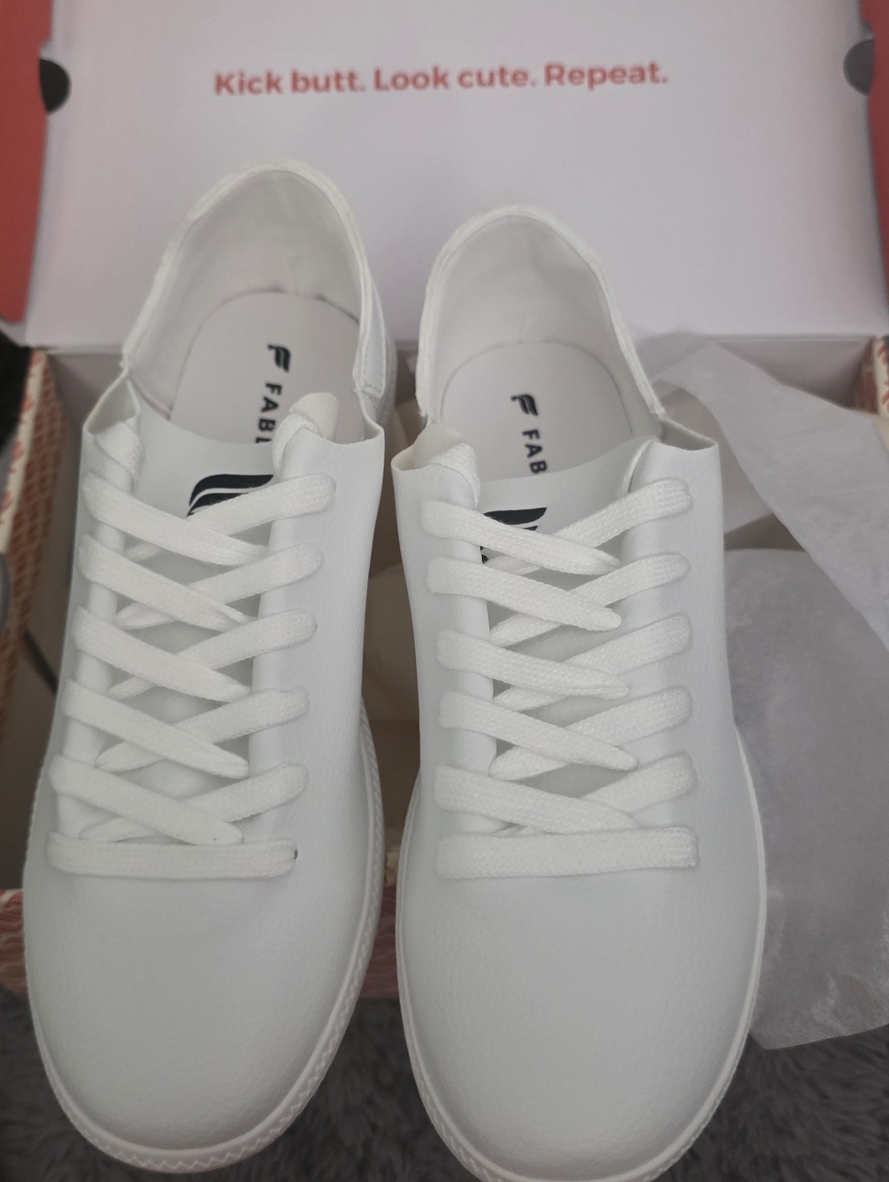 Fabletics Bright White Laceup Sneakers - NIB